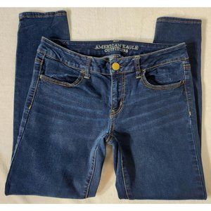 American Eagle AE JEGGING SUPER STRETCH Low-Rise 8 SHORT dark blue jeans (T10)